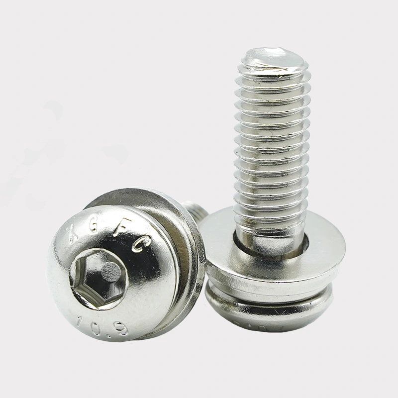 Nickel-geplante Hex-Sockel-Knopf-Kopf-Kombinationschrauben